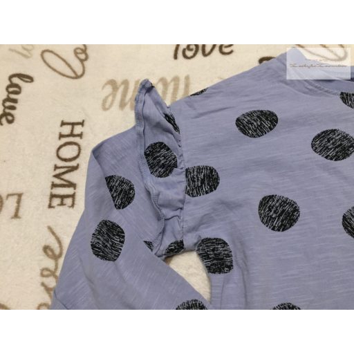 John Lewis 11 év 146 cm lila, nagy pöttyös-fodros pamut lány felső- újszerű,hibátlan