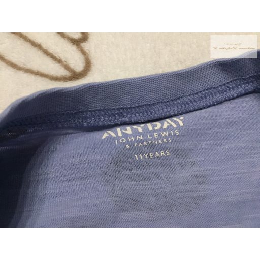 John Lewis 11 év 146 cm lila, nagy pöttyös-fodros pamut lány felső- újszerű,hibátlan