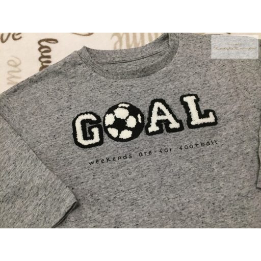 Matalan 2-3 év 98 cm szürke, GOAL feliratos pamut fiú felső -újszerű, hibátlan