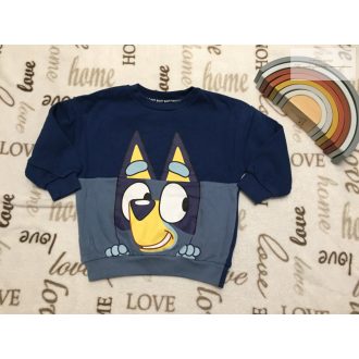   Bluey  2 - 3 év   98  cm kék, Bluey mintás puha  pamut fiú felső/ pulóver- újszerű,hibátlan