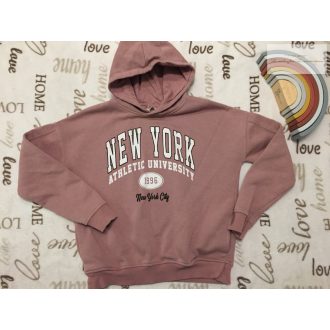 George 9-10 év  134-140 cm tüdő színű, New York feliratos pamut lány kapucnis felső/ pulóver- újszerű,hibátlan   George 9-10 év  134-140 cm tüdő színű, New York feliratos pamut lány kapucnis felső/ pulóver- újszerű,hibátlan