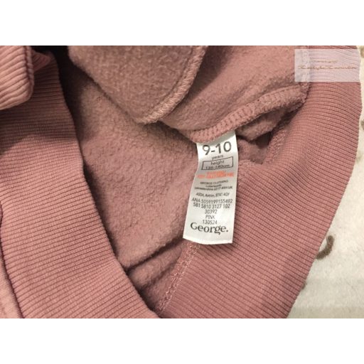 George 9-10 év  134-140 cm tüdő színű, New York feliratos pamut lány kapucnis felső/ pulóver- újszerű,hibátlan