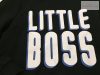 Nutmeg 5 -6 év 110 - 116 cm fekete, fehér Little Boss feliratos pamut fiú felső/ pulóver- újszerű,hibátlan