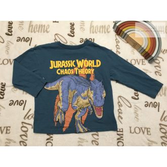   Jurassic World 4-5 év 104-110 cm zöld, dinó mintás pamut fiú felső - újszerű,hibátlan