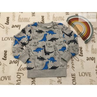   C§A 6-7 év 122 cm szürke, dinó mintás pamut fiú felső/ pulóver - újszerű,hibátlan