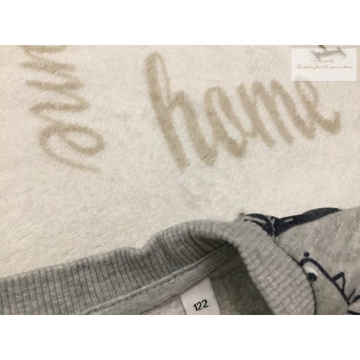 C§A 6-7 év 122 cm szürke, dinó mintás pamut fiú felső/ pulóver - újszerű,hibátlan