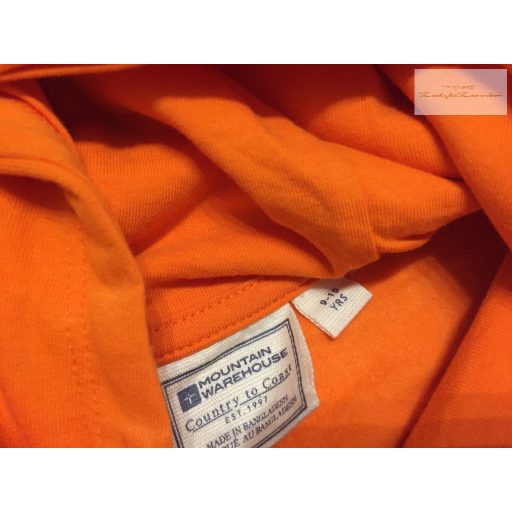 Mountain Warehouse 9-10 év 134-140 cm narancssárga, farkas mintás pamut fiú felső/ pulóver-újszerű,hibátlan