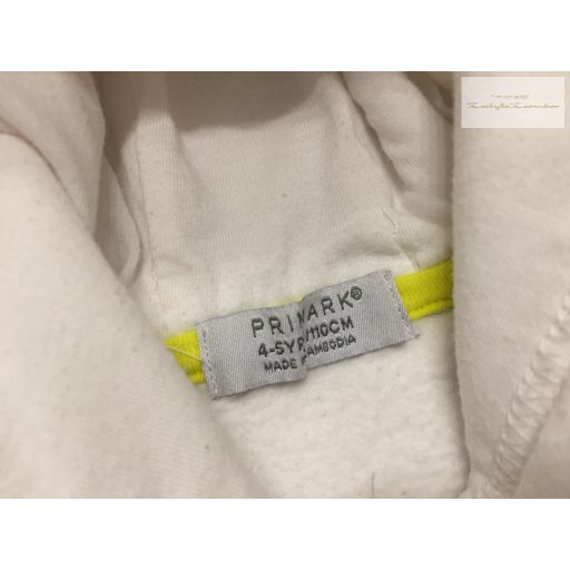 Primark 4-5 év 104-110 cm fehér színes virág-szív mintás  pamut lány felső/ pulóver  újszerű