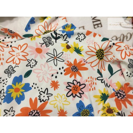 Next 12 év 152 cm fehér, színes virágmintás pamut lány kapucnis felső / pulóver  újszerű,hibátlan