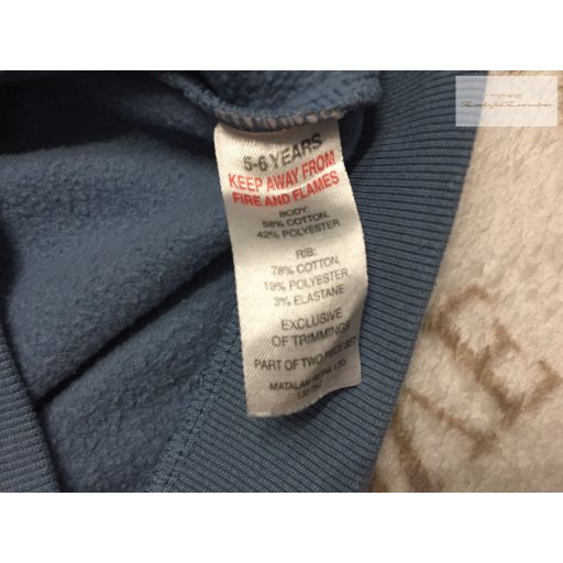 Matalan 5-6 év 110-116 cm kék, színes munkagép mintás pamut fiú felső/ pulóver újszerű,hibátlan