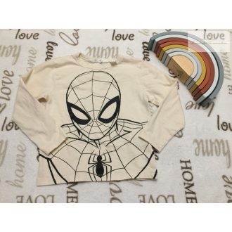   H§M 3-4 év 104 cm bézs, Spiderman  mintás vékony pamut fiú felső -újszerű,hibátlan