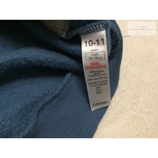 George 10-11 év 140-146 cm barna- -bézs-kék  pamut fiú felső/ pulóver - újszerű,hibátlan