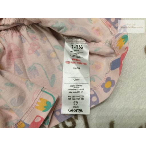 George 12  - 18 hó 86 cm rózsaszín,  gomba - virágmintás pamut lány felső -  újszerű,hibátlan