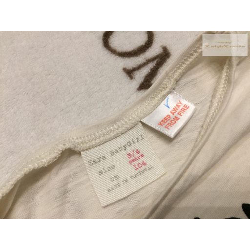 Zara 3-4 év 104 cm My World feliratos-Föld  mintás pamut lány felső- újszerű,hibátlan
