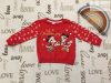 Disney 12-18 hó 80- 86  cm piros Minnie mintás  pamut lány felső- újszerű,hibátlan- karácsonyi
