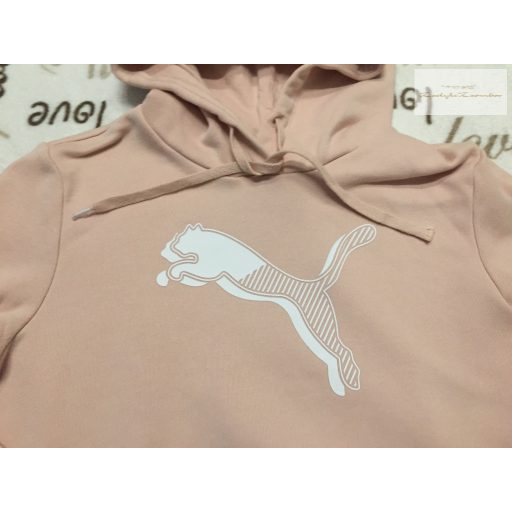 Puma 8-10 év 134-140 cm (S) rózsaszín - fehér puha pamut lány felső/ pulóver - újszerű,hibátlan