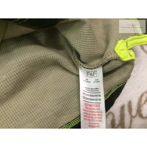 F§F 2-3 év 92-98 cm  terepmintás, Mini Hero feliratos pamut fiú felső- újszerű, hibátlan