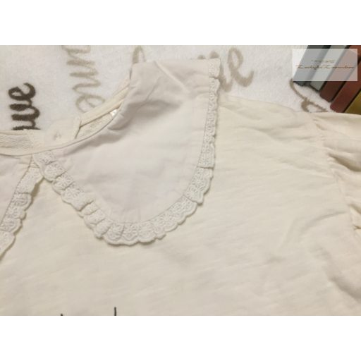 George 5 - 6 év 110 -116  cm   bézs, galléros, kislány-őzike mintás pamut lány felső / pulóver- új, csak lecímkézve