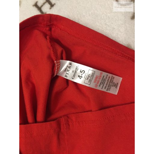 George 5 - 6 év 110 -116  cm piros, Villám McQueen mintás pamut fiú felső - újszerű, hibátlan 