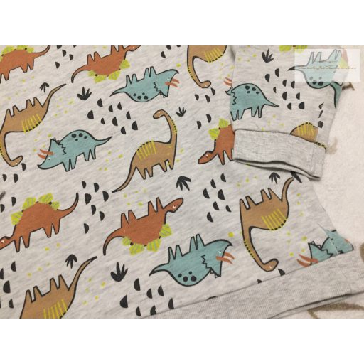 Matalan 5-6 év 110-116 cm szürke, színes dinó mintás pamut fiú felső / pulóver- újszerű,hibátlan