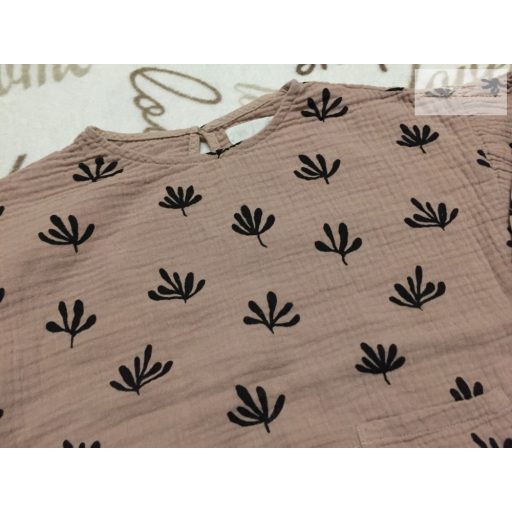 Zara 4-5 év 110 cm barna, fekete mintás puha duplagéz lány felső -újszerű,hibátlan 