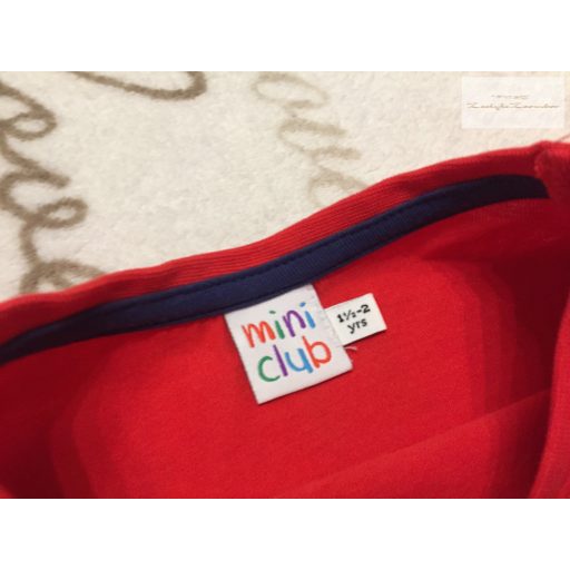 Mini Club 18 -24 hó 86-92 cm piros vékony pamut lány felső-új, átnőtt, csak lecímkézve
