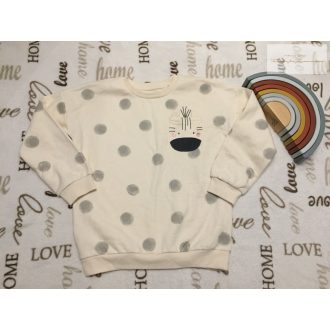   George 7-8 év 122-128 cm bézs, pöttyös, zebra fej mintás vastagabb pamut lány felső/ pulóver  -  új, csak lecímkézve
