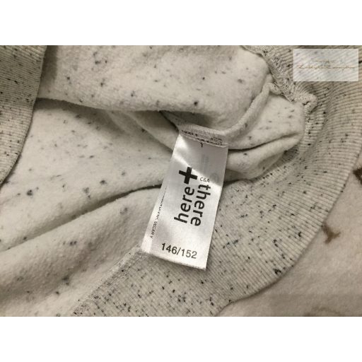 C§A 11-12 év 146-152 cm szürke mosómaci fej mintás puha pamut lány felső/ pulóver - újszerű,hibátlan