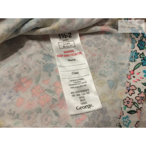 George 18  - 24 hó  86 - 92 cm  színes virágmintás pamut lány felső-új, szettet bontottam