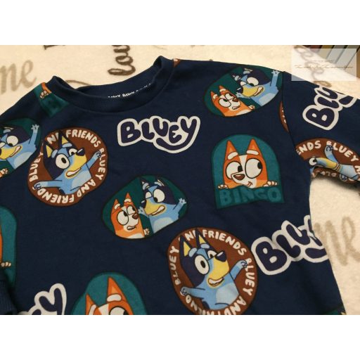 Bluey 2-3 év 98 cmkék, Bluey-Bingó mintás pamut  felső/ pulóver - újszerű,hibátlan