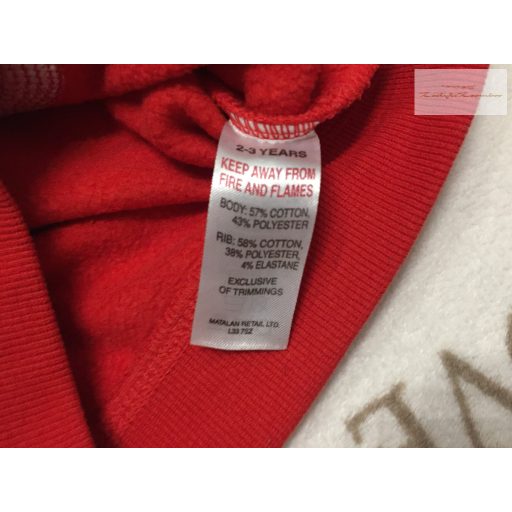 Matalan 2-3 év 92 -98 cm  Xmas Mode feliratos simizős pamut fiú felső/ pulóver- újszerű,hibátlan-karácsonyi
