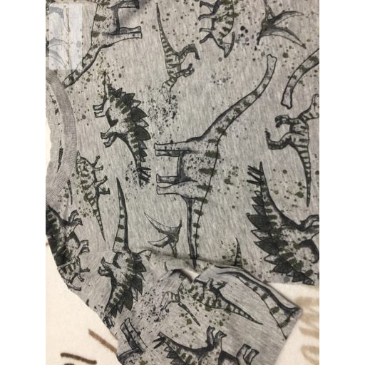 Matalan 18 - 23  hó 86 - 92 cm szürke, dinó mintás vékony pamut fiú felső újszerű,hibátlan
