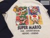 Super Mario 9-10 év 134-140 cm fehér- kék, Super Mario mintás pamut fiú  felső- újszerű,hibátlan