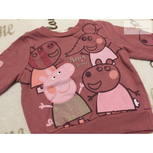 George 12  - 18 hó 86 cm Peppa és barátai mintás puha pamut lány felső / pulóver újszerű,hibátlan