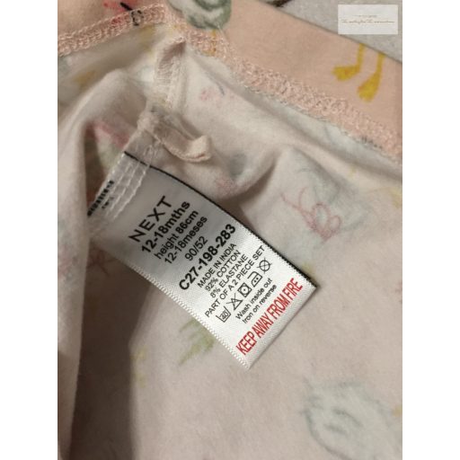 Next 12 - 18 hó 86 cm rózsaszín, liba- virágmintás pamut lány  felső -újszerű,hibátlan