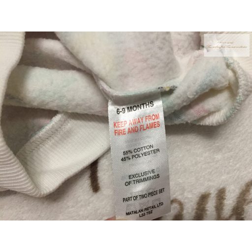Matalan 6-9 hó 68-74 cm színes pillangó-méhecske - csiga mintás pamut lány felső/ pulóverújszerű,hibátlan