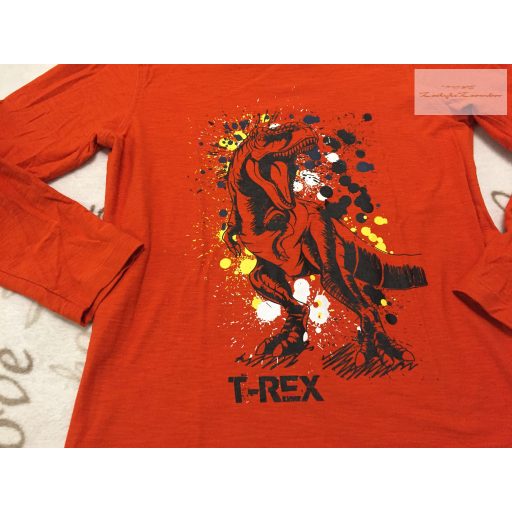 Matalan 11 év 146 cm piros, T - Rex mintás pamut fiú felső újszerű,hibátlan