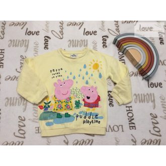   Peppa Pig 4-5 év 104-110 cm sárga, Peppa-Jolie -virágmintás pamut lány felső/ pulóver - újszerű,hibátlan