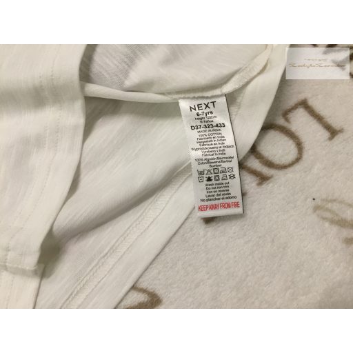 Next 6-7  év 122 cm  munkagép mintás, színes ujjú  pamut fiú felső - új, címkés