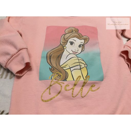 Disney Princess at George 5-6 év 110-116 cm Belle hercegnő mintás pamut lány felső/ pulóver- újszerű,hibátlan