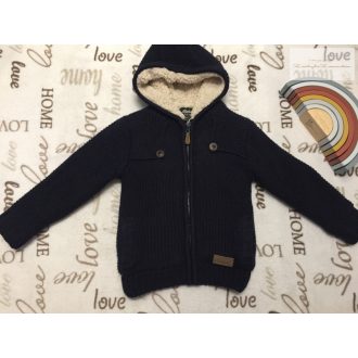   Rebel at Primark 4-5 év 104-110 cm kék, kötött, szőrme béléses vastag fiú pulóver- újszerű,hibátlan 