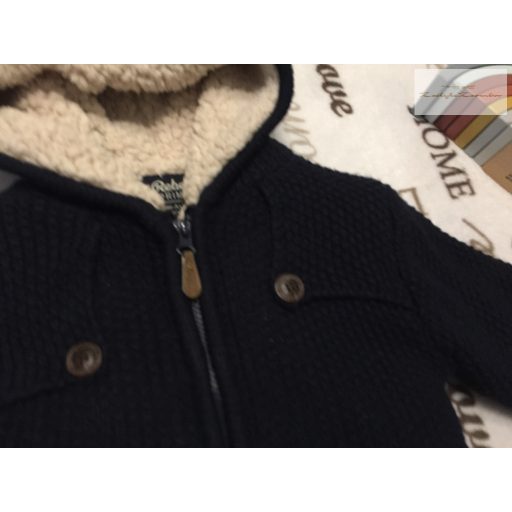 Rebel at Primark 4-5 év 104-110 cm kék, kötött, szőrme béléses vastag fiú pulóver- újszerű,hibátlan 