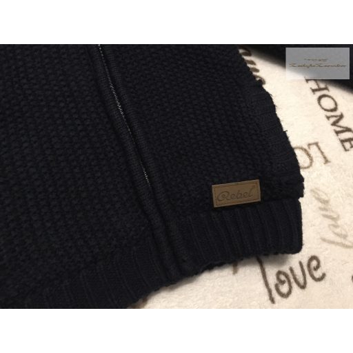 Rebel at Primark 4-5 év 104-110 cm kék, kötött, szőrme béléses vastag fiú pulóver- újszerű,hibátlan 