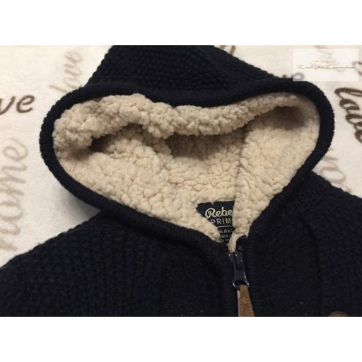 Rebel at Primark 4-5 év 104-110 cm kék, kötött, szőrme béléses vastag fiú pulóver- újszerű,hibátlan 