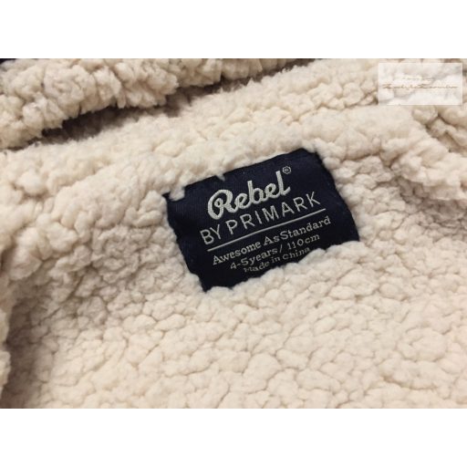 Rebel at Primark 4-5 év 104-110 cm kék, kötött, szőrme béléses vastag fiú pulóver- újszerű,hibátlan 
