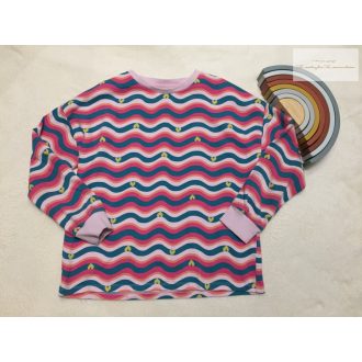   Next 11 év 146 cm színes mintás pamut lány felső/ pulóver- újszerű,hibátlan