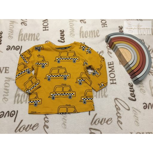 Matalan 12 - 18  hó 80 - 86  cm  sárga, taxi mintás pamut fiú felső újszerű,hibátlan