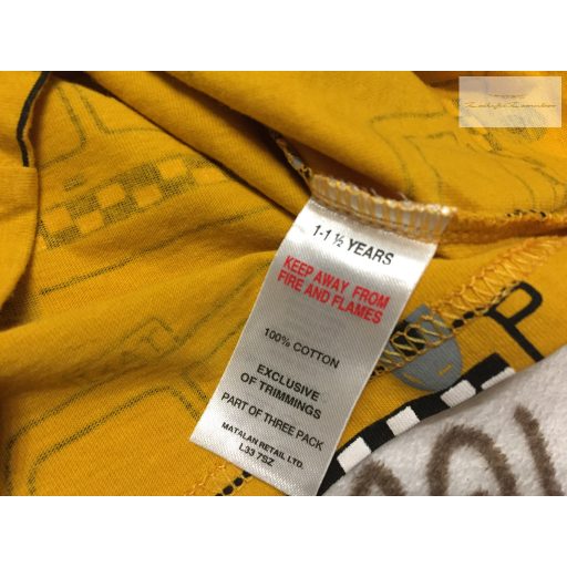 Matalan 12 - 18  hó 80 - 86  cm  sárga, taxi mintás pamut fiú felső újszerű,hibátlan