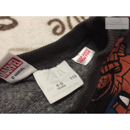 Zara 4-5 év 110 cm Superhősök mintás puha pamut fiú felső/ pulóver - újszerű,hibátlan 
