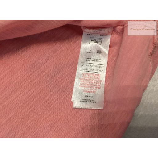 F§F 9-10 év 140 cm rózsaszín, flitteres unikornis mintás vékony pamut  lány felső - újszerű,hibátlan
